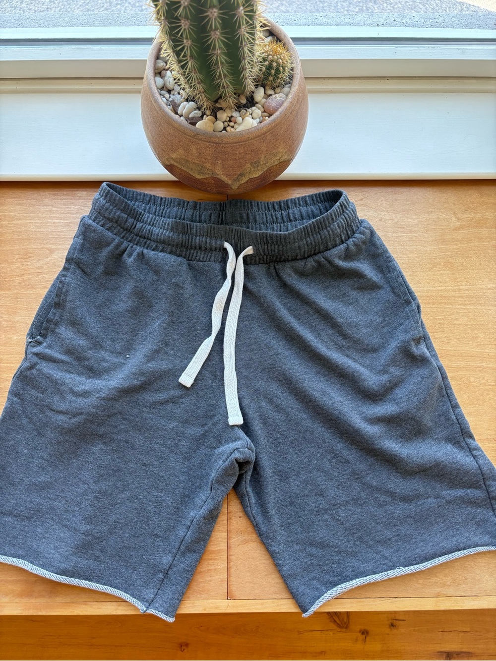 Cute Comfy Women’s Charcoal Knit Drawstring Lounge Athletic Shorts